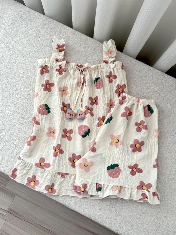 ست تاپ شورتک توت فرنگی🍓