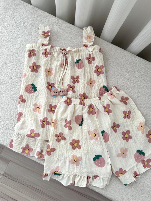 ست تاپ شورتک توت فرنگی🍓