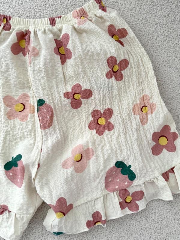 ست تاپ شورتک توت فرنگی🍓