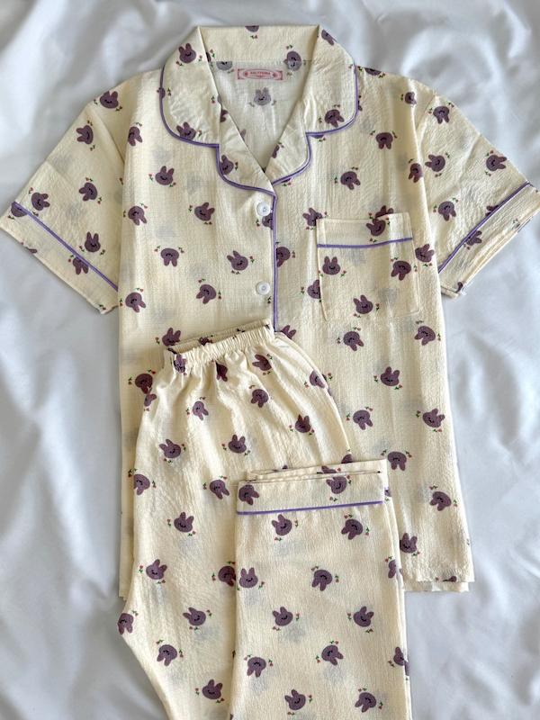 ست تیشرت شلوار خرگوشی بنفش