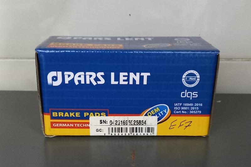 لنت پارس چرخ جلو مناسب برای سمند EF7 و دنا و دناپلاس و سورن EF7