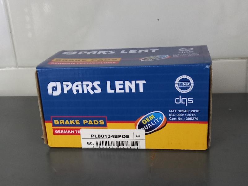 لنت چرخ جلو رانایی مناسب برای  ۲۰۶ و ۲۰۷ و رانا - برند PARS