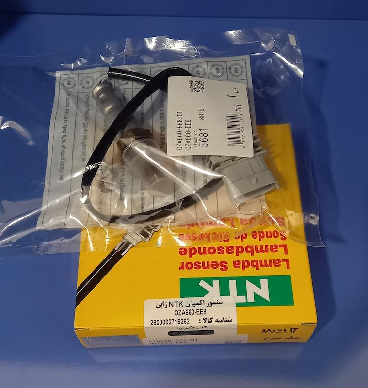 سنسور اکسیژن پایینی me17 طرح بوش BOSCH - برند NTK ژاپن سوکت طوسی۴ فیش