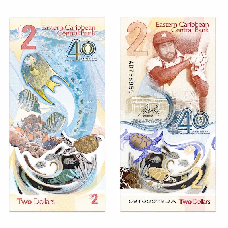 اسکناس ۲ دلار کارائیب شرقی (Eastern Caribbean Central Bank 2 Dollars)