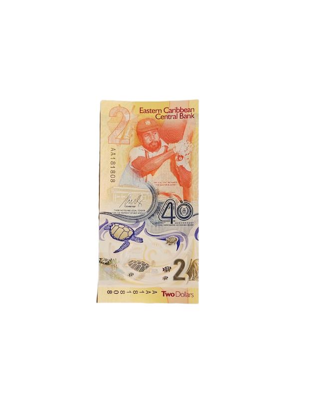 اسكناس ٢دلار چارلزسوم-بانكى-تك-حوزه كارائيب شرقى