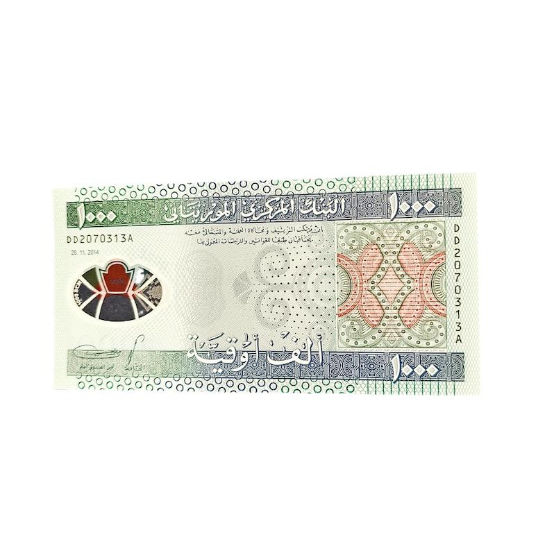 اسكناس ١٠٠٠قونيه موريتانى ٢٠١٤ كيفيت بانكى unc پليمرى