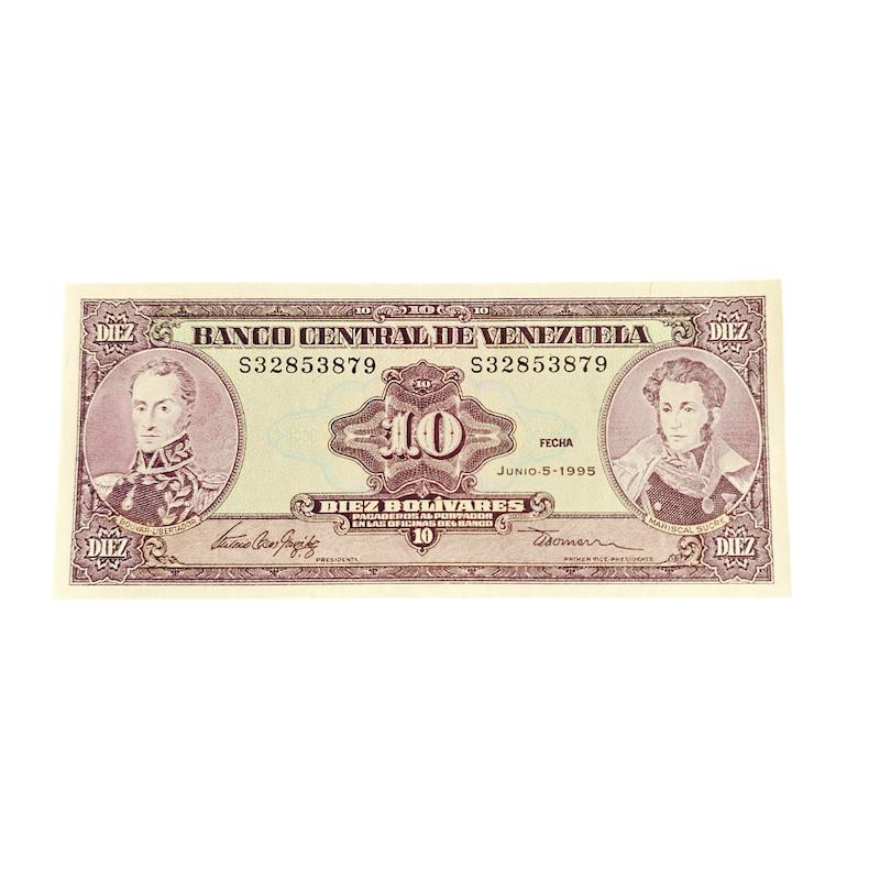 اسكناس ١٠ بوليوار ونزوئلا ١٩٩٥ كيفيت بانكى unc