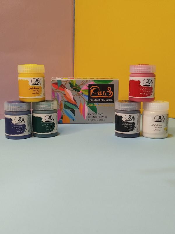 گواش ۶ رنگ پارس جعبه مقوایی