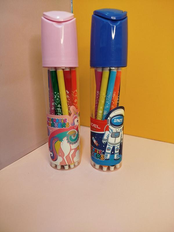 ماژیک رنگ امیزی ۱۲ رنگ جعبه استوانه ای