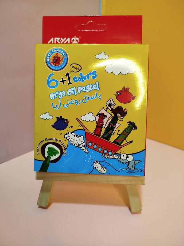 پاستل روغنی ۶ رنگ اریا جعبه مقوایی