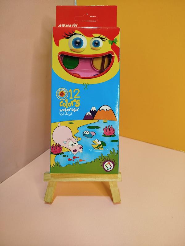 آبرنگ ۱۲ رنگ آریا