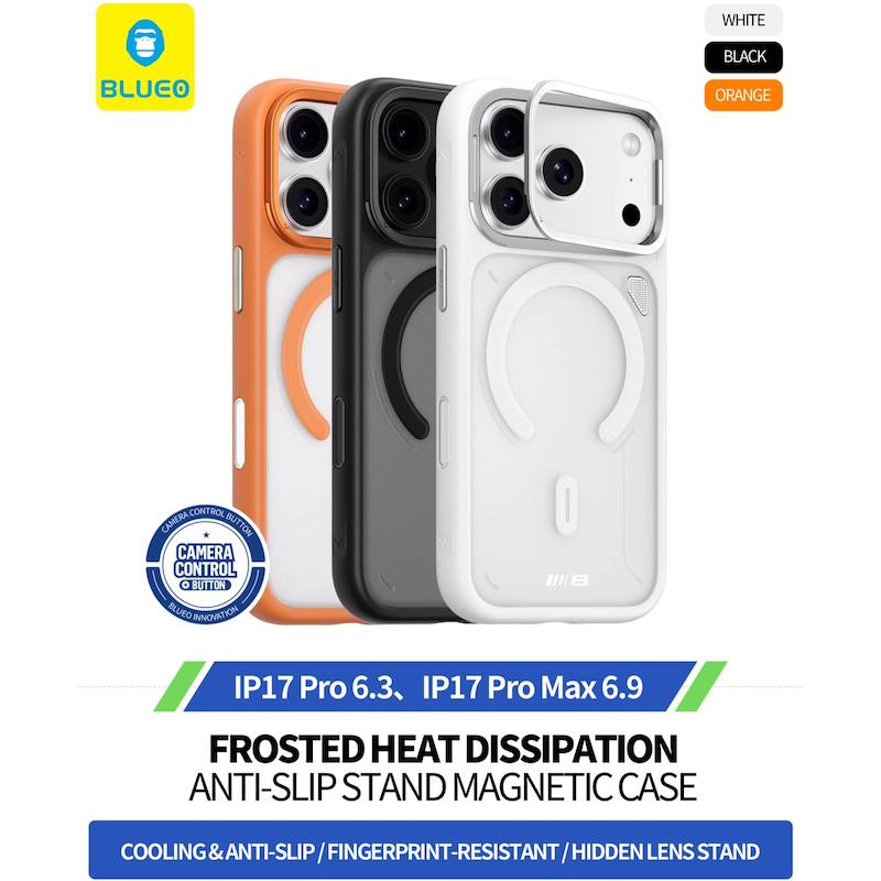 قاب Blueo بلو استند شونده با مگ سیف Frosted Heat Dissipation Anti-Slip STAND Magnetic Case Iphone