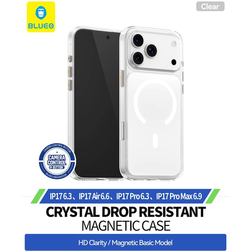قاب بلو کریستالی با مگ سیف Blueo Crystal Drop Resistance Magsafe Case Iphone