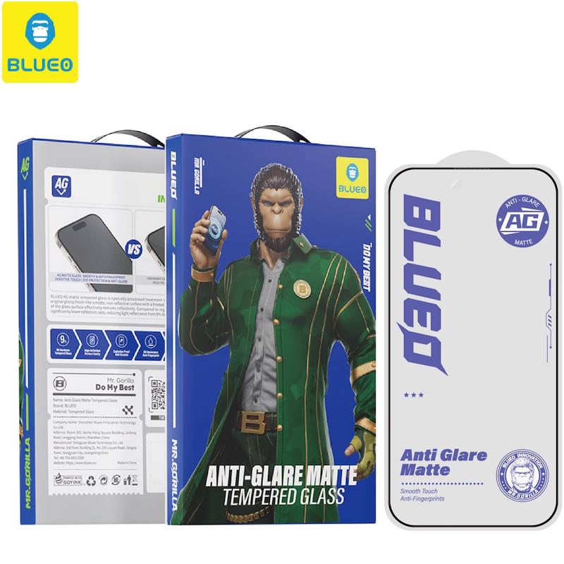 گلس ، محافظ صفحه بلو مات Blueo Full Cover Anti Glare Matte Glass Anti Static Iphone