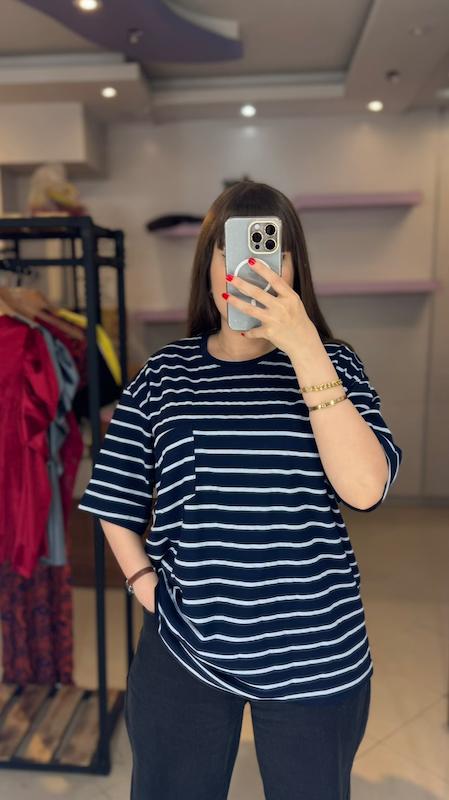تیشرت باکسی راه راه