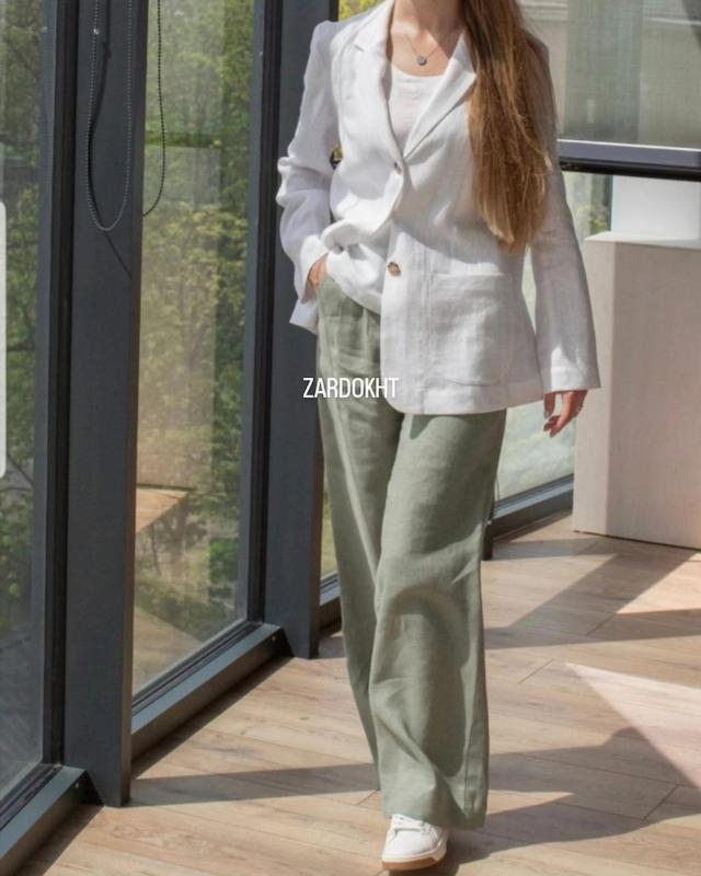 کت سفید لینن ساده وارداتی
