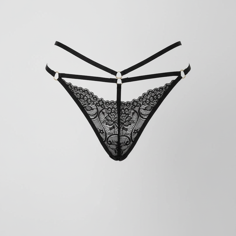 شورت فانتزی گیپوری بندی با جزئیات حلقه فلزی