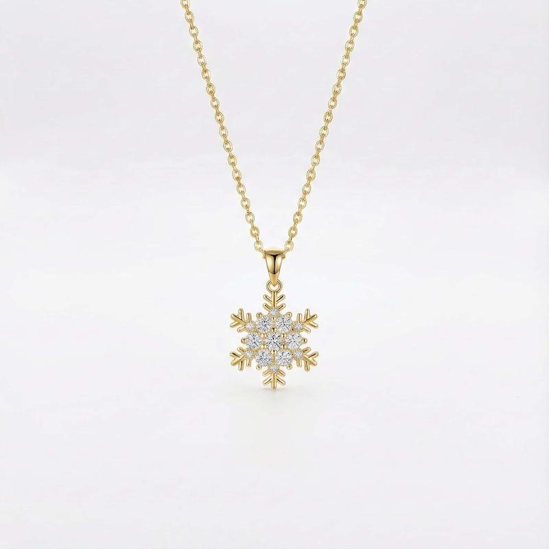گردنبند دانه برف طلایی