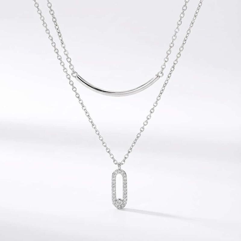 گردنبند زنانه دو لایه مدل CLIP