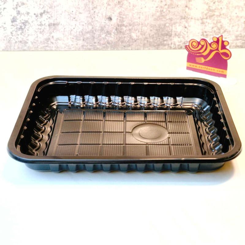 ظرف یکبار مصرف لوکس غذا بیرون بر درب دار مشکی