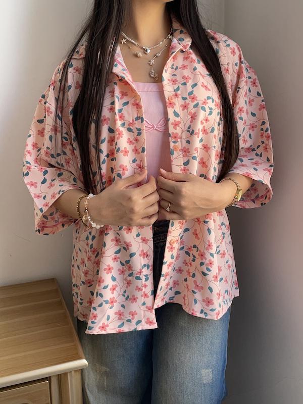 شومیز باکسی  گُلبهی 