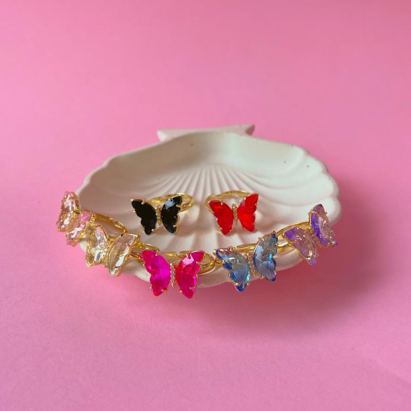 انگشتر پروانه رنگی 
