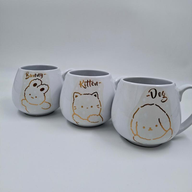 ماگ سفید طلاکوب