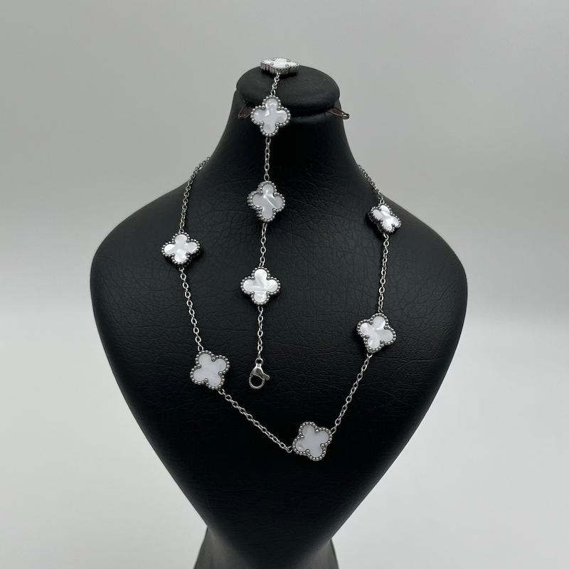 ست ونکلیف سفید صدفی 