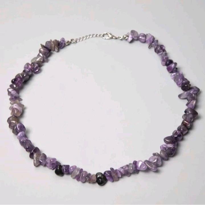 گردن بند آمیتیست طبیعی تمام سنگ