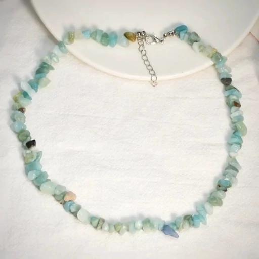 گردن بند آکوامارین طبیعی تمام سنگ 
