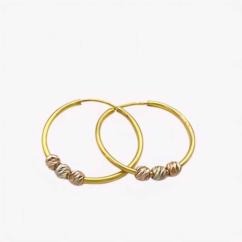 گوشواره طلا ۱۸ عیار زنانه مدل گوی دوریکا