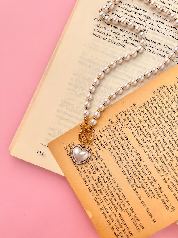 گردنبند مرواریدی قلب