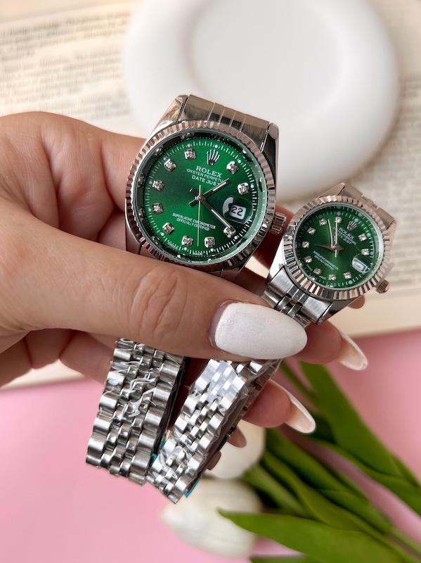 ساعت مچی ست و تک رولکس دیت جاست سبز Rolex 