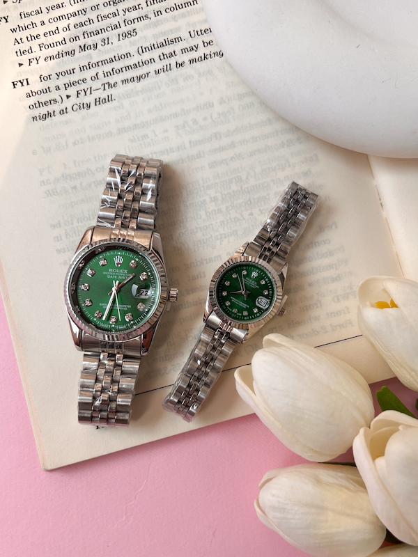 ساعت مچی ست و تک رولکس دیت جاست سبز Rolex 