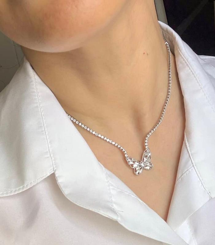 گردنبند زنانه جواهری پروانه
