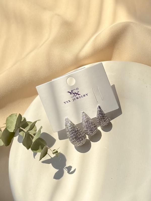 گوشواره اشکی زارا فول نگین