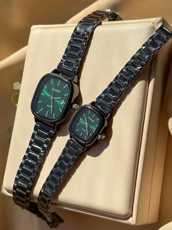 ساعت کاسیو اولدمانی casio old money ( مشکی صفحه سبز )
