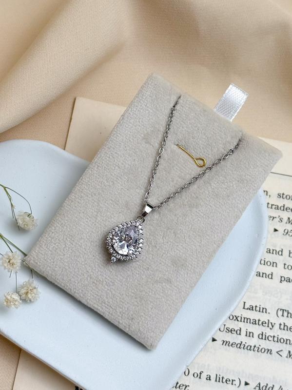 گردنبند جواهری اشکی سفید 