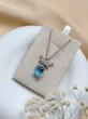 گردنبند پاپیون جواهری آبی