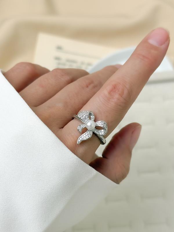 انگشتر زنانه پاپیون و مروارید