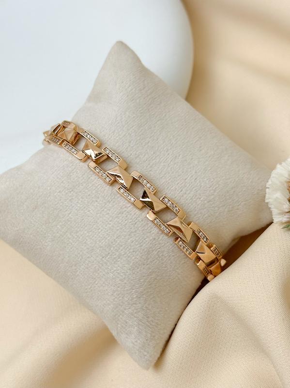 دستبند زنانه ژوپینگ مربعی نگیندار