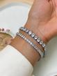 دستبند تنیسی نگین مربعی نقره ای 