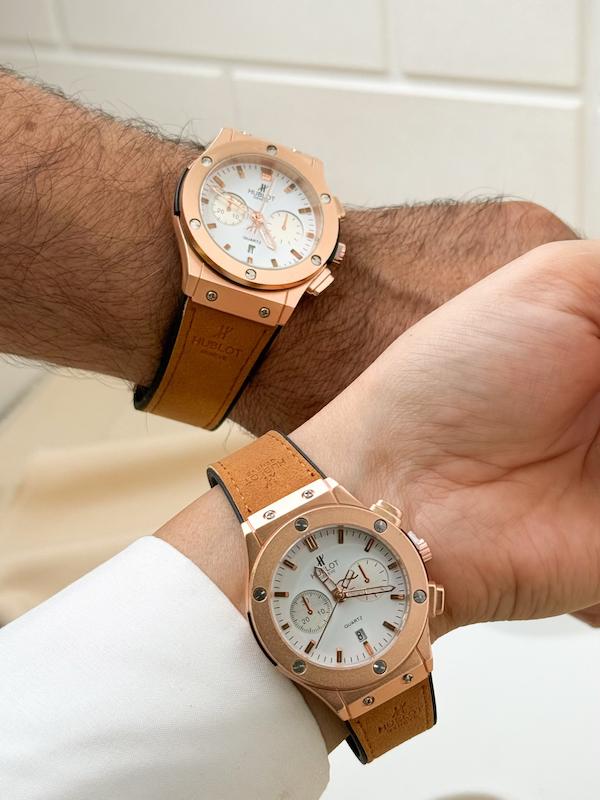 ساعت هابلوت مستر ( بند قهوه ای قاب رزگلد ) Hublot