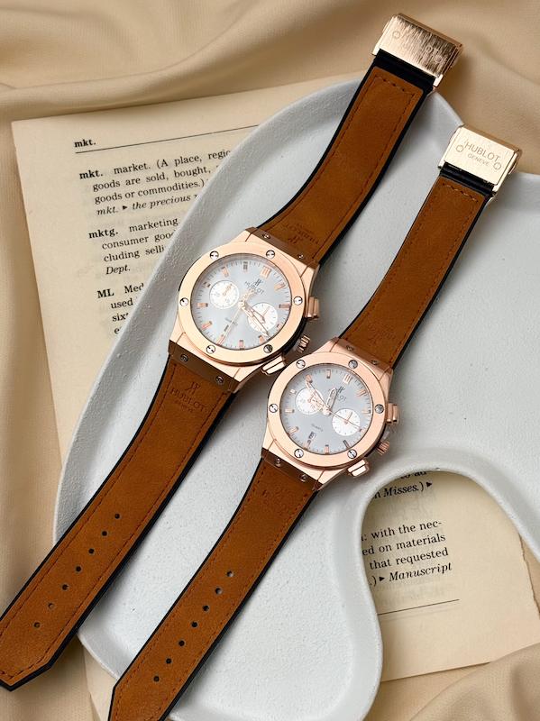 ساعت هابلوت مستر ( بند قهوه ای قاب رزگلد )