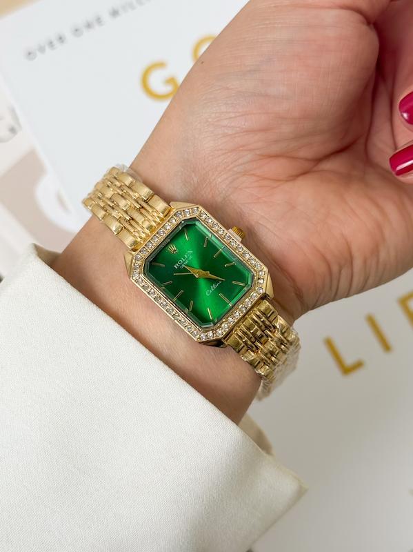 ساعت زنانه رولکس مستطیل ( سری طلایی )