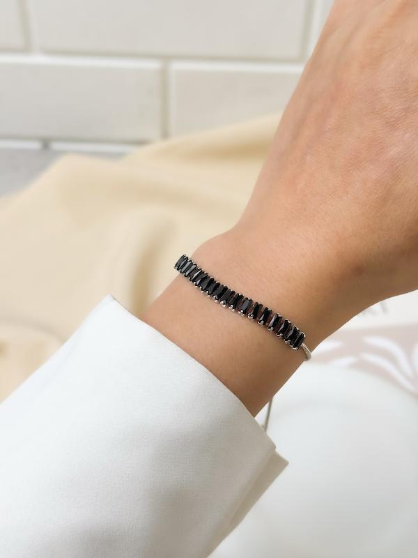 دستبند جواهری مارشالی تنیسی مشکی 