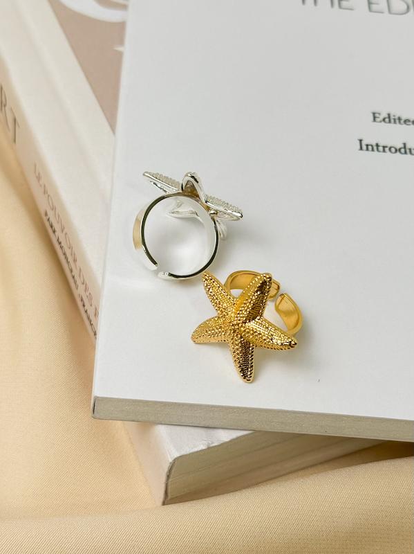 انگشتر آبکاری نقره ستاره دریایی