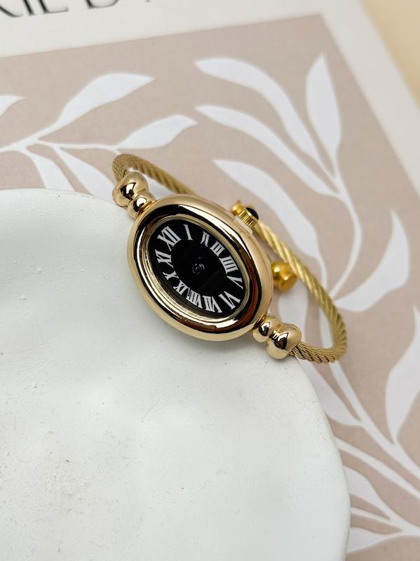 ساعت زنانه بنگلی بیضی ( سری طلایی )