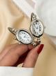 ساعت زنانه بنگلی بیضی ( سری نقره ای )