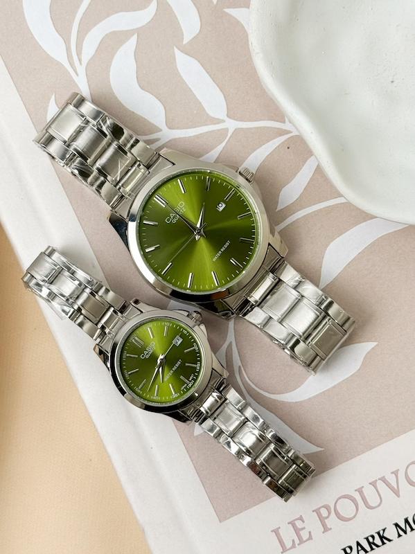 ساعت ست کاسیو نقره ای سبز زیتونی Casio